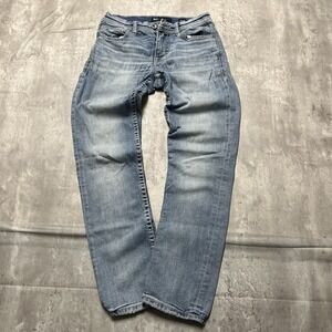 BKE Alec Mens Size 28x30) Blue Mid Rise Straight Stretch Whiskers Denim